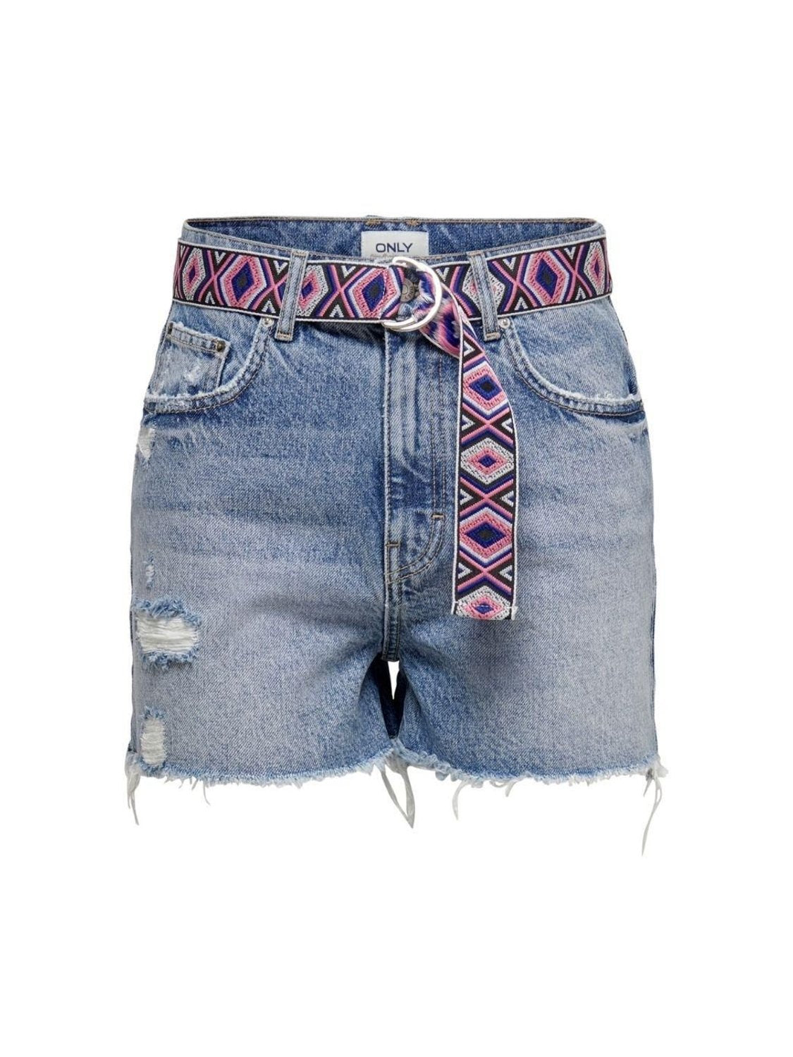 Shorts con cinturón Only Onlrobyn Azul - Bicos de Fío