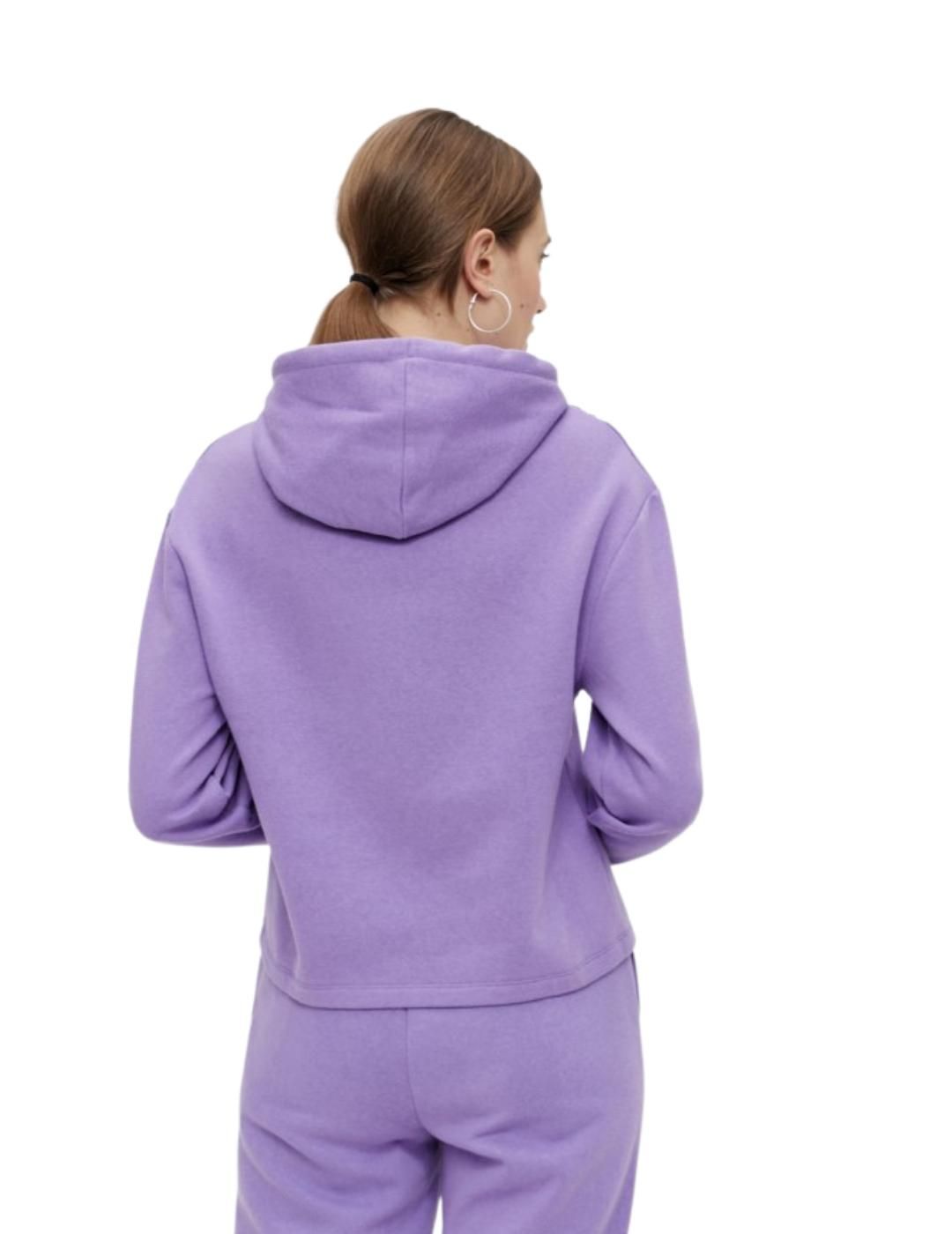 Sudadera Capucha Pieces Pcchilli Noos Lila - Bicos de Fío