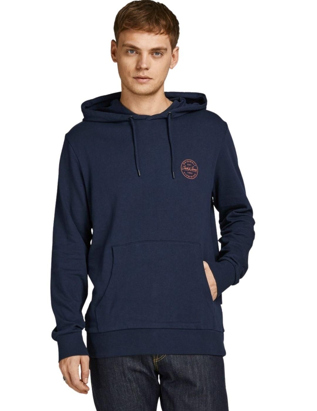 Sudadera con capucha Jack and Jones JJEshark Azul - Bicos de Fío