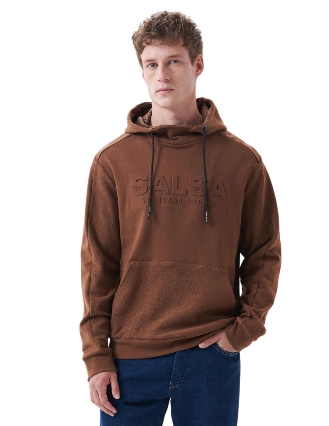 Sudadera con capucha Salsa Jeans Branding Marrón - Bicos de Fío