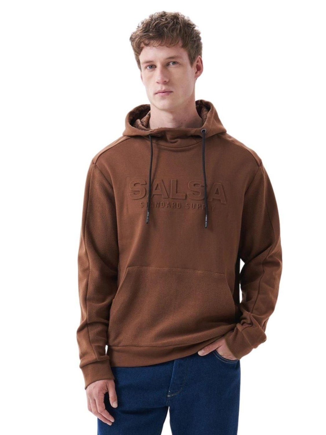 Sudadera con capucha Salsa Jeans Branding Marrón - Bicos de Fío
