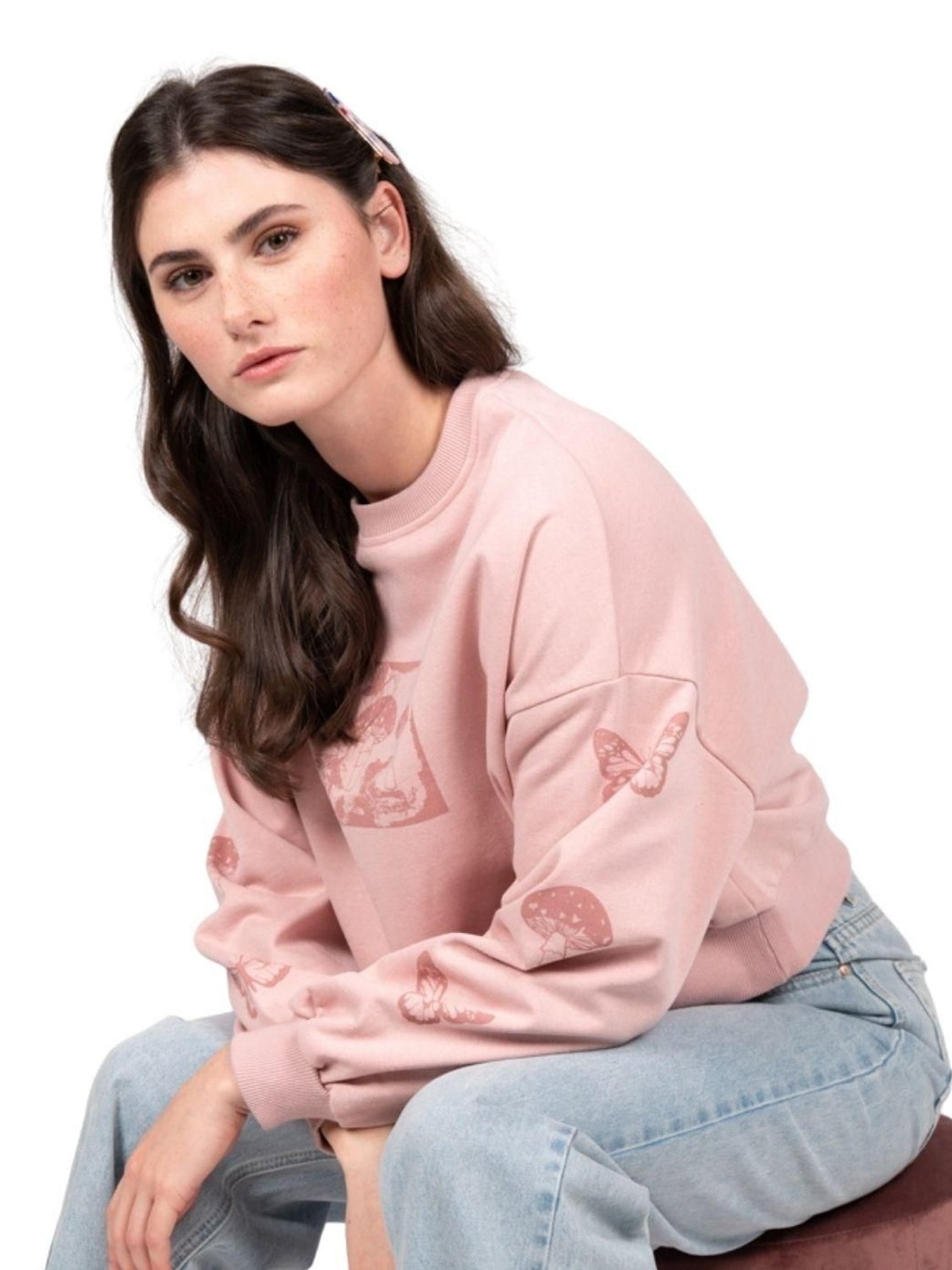 Sudadera corta 24 Colours Rosa - Bicos de Fío