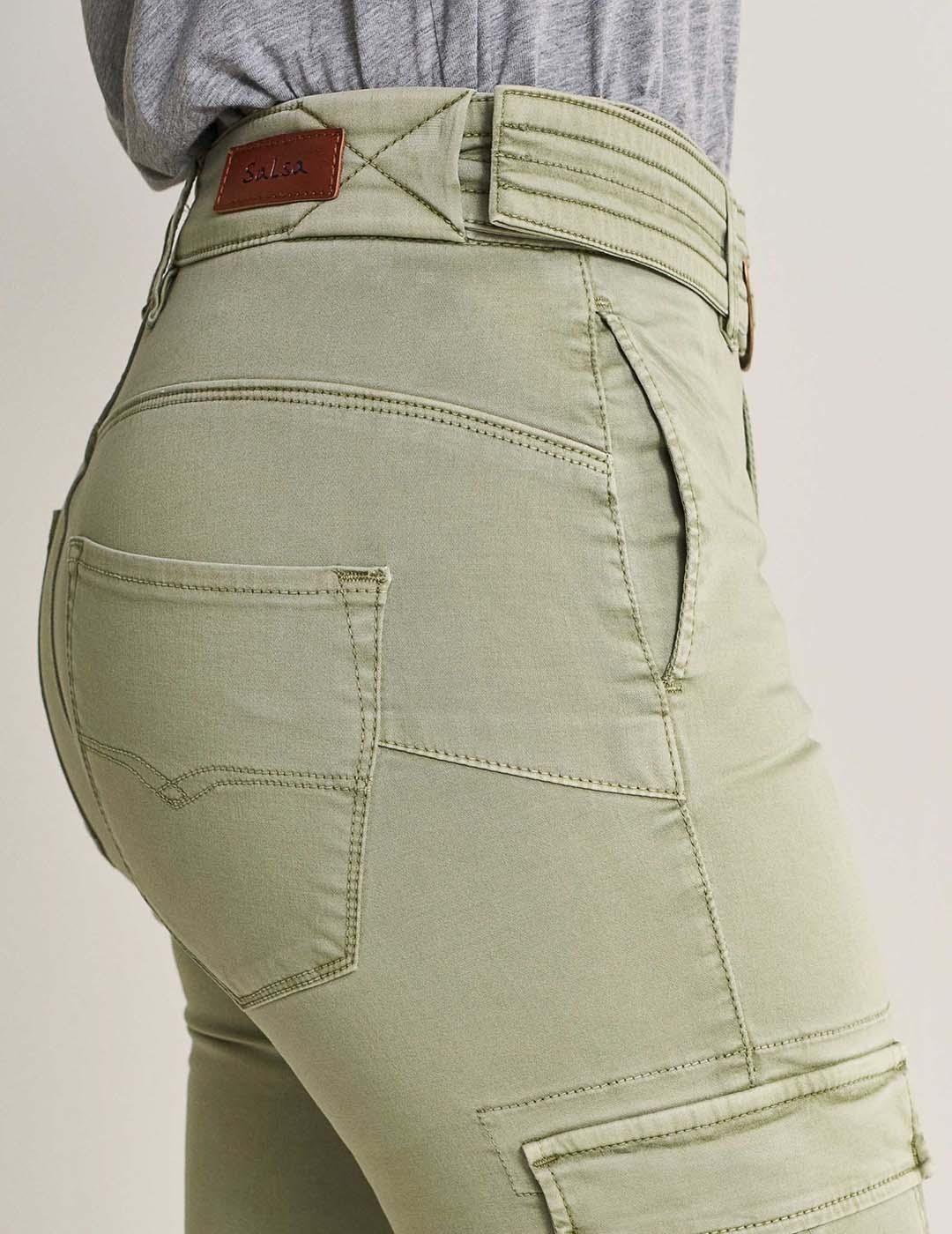 Vaqueros Salsa Jeans Push In Secret con bolsillo Verde - Bicos de Fío