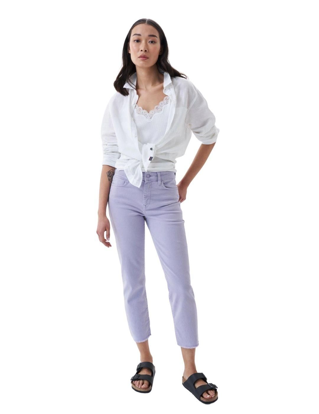 Vaqueros Salsa Jeans True Cropped Slim Lila - Bicos de Fío