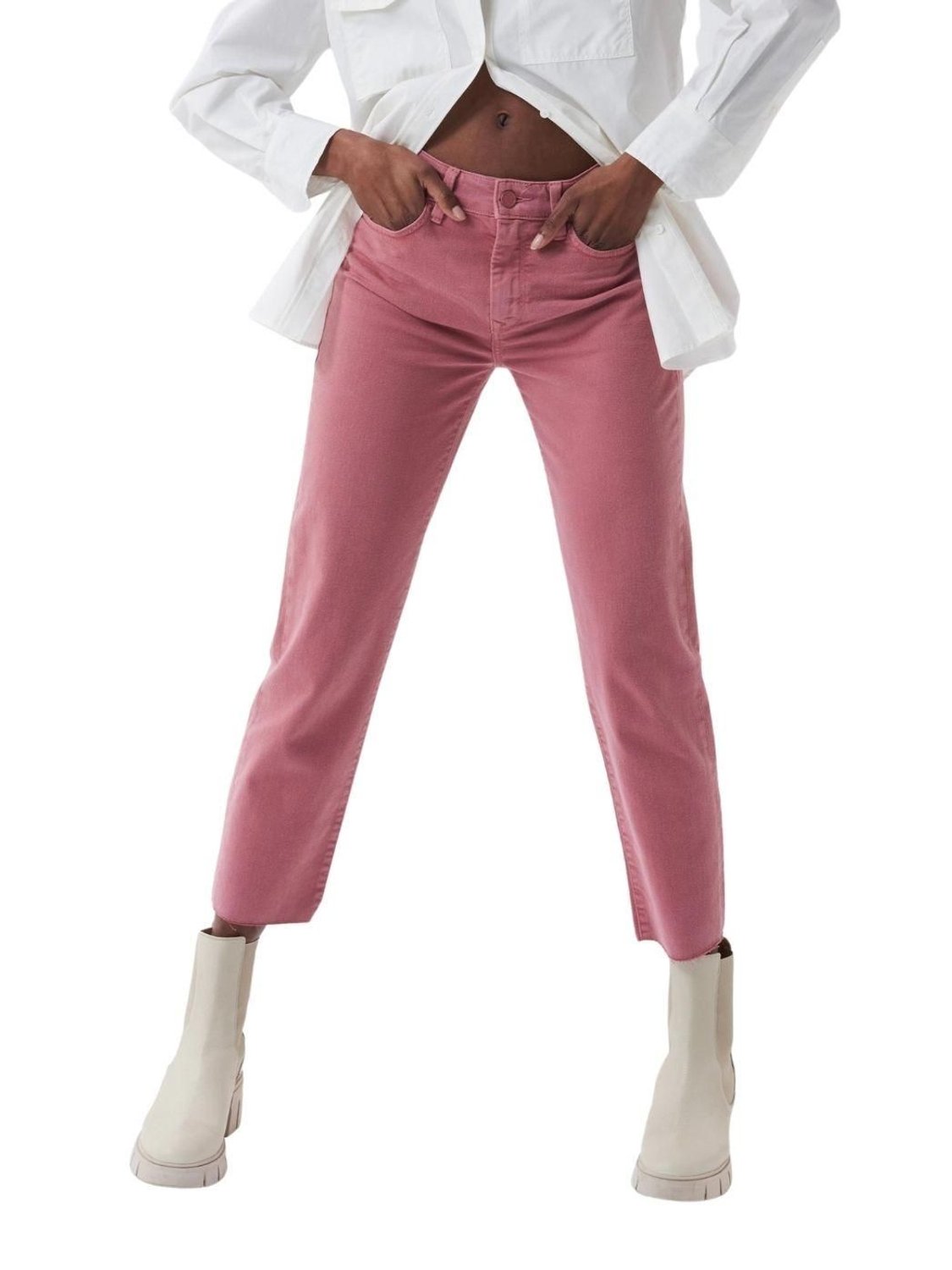 Vaqueros Salsa Jeans True Cropped Slim Rosa - Bicos de Fío