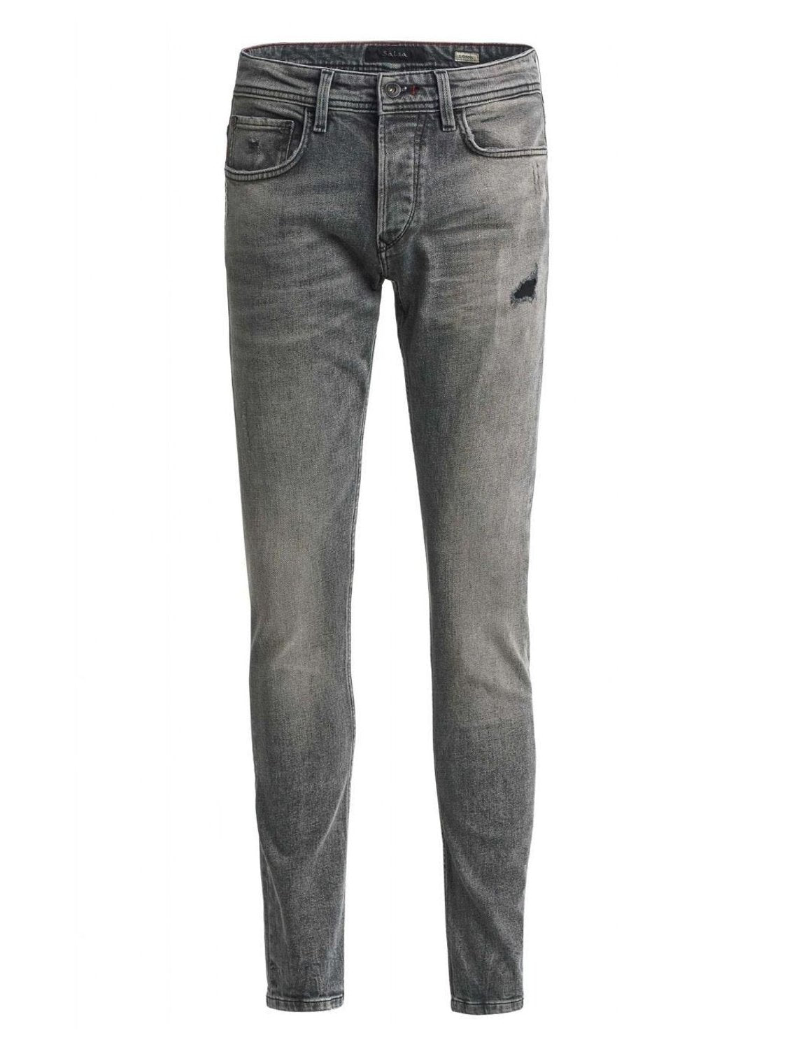 Vaqueros Skinny con rotos Salsa Jeans Gris - Bicos de Fío